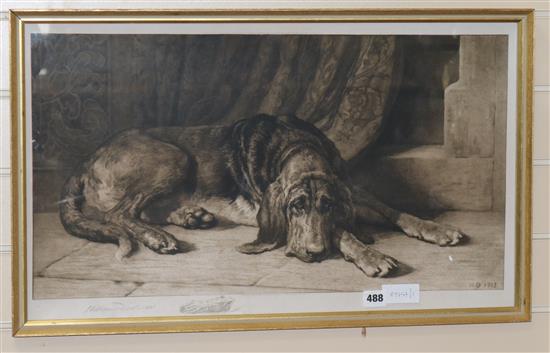Herbert Dicksee (1862-1942), etching and aquatint, The Sentinel signed in pencil by the artist, 38 x 64.5cm